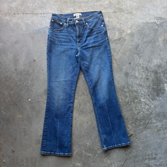 Madewell Mid-Rise Kick Out Jeans Women's 27 Blue Flare Stretch Denim Pants - Picture 2 of 13